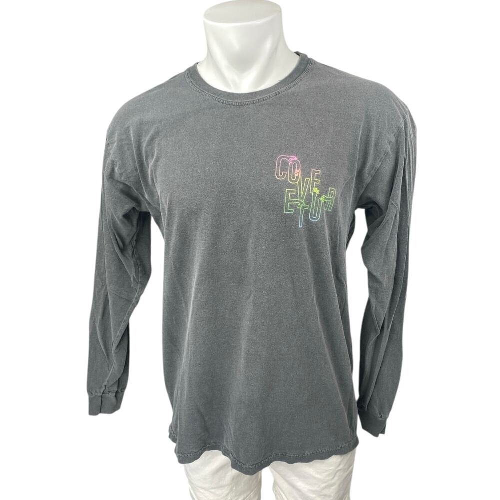 Comfort Colors Men's Gray Crew Neck Long Sleeve Graphic Sweatshirt Sweater Top L